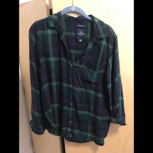 American Eagle boyfriend plaid shirt
